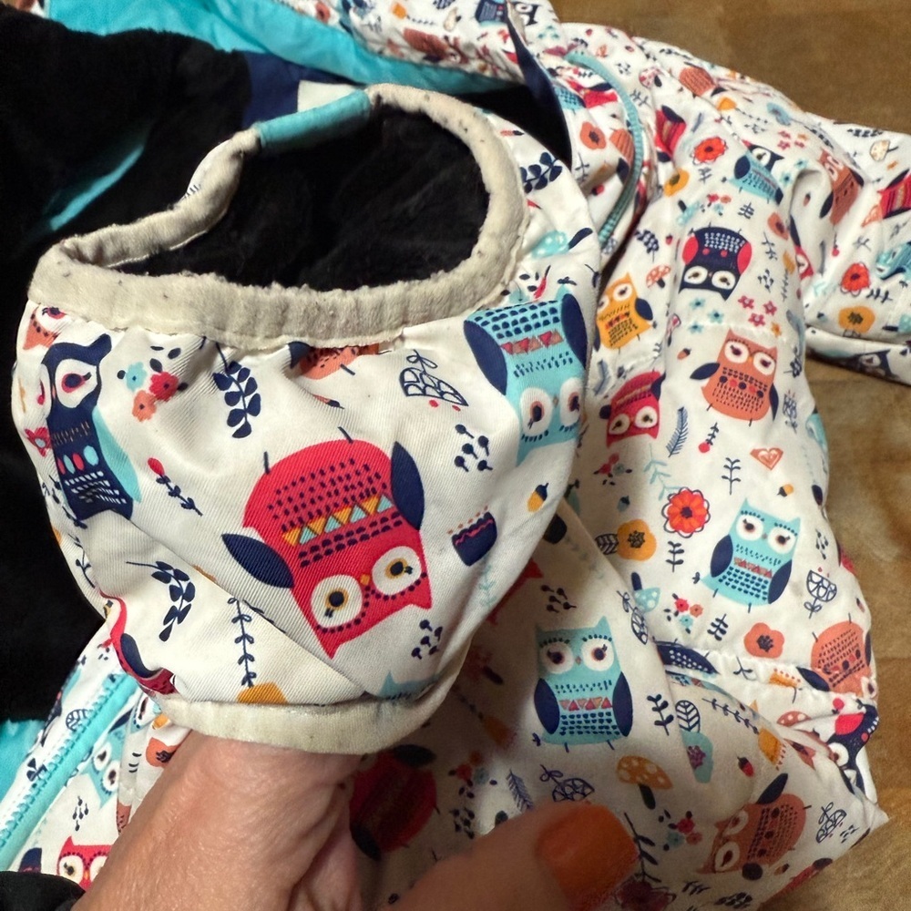 ROXY Dryflight 10K technology Colorful Owl Print Baby Snowsuit Baby Sz 18 Months - Picture 6 of 12